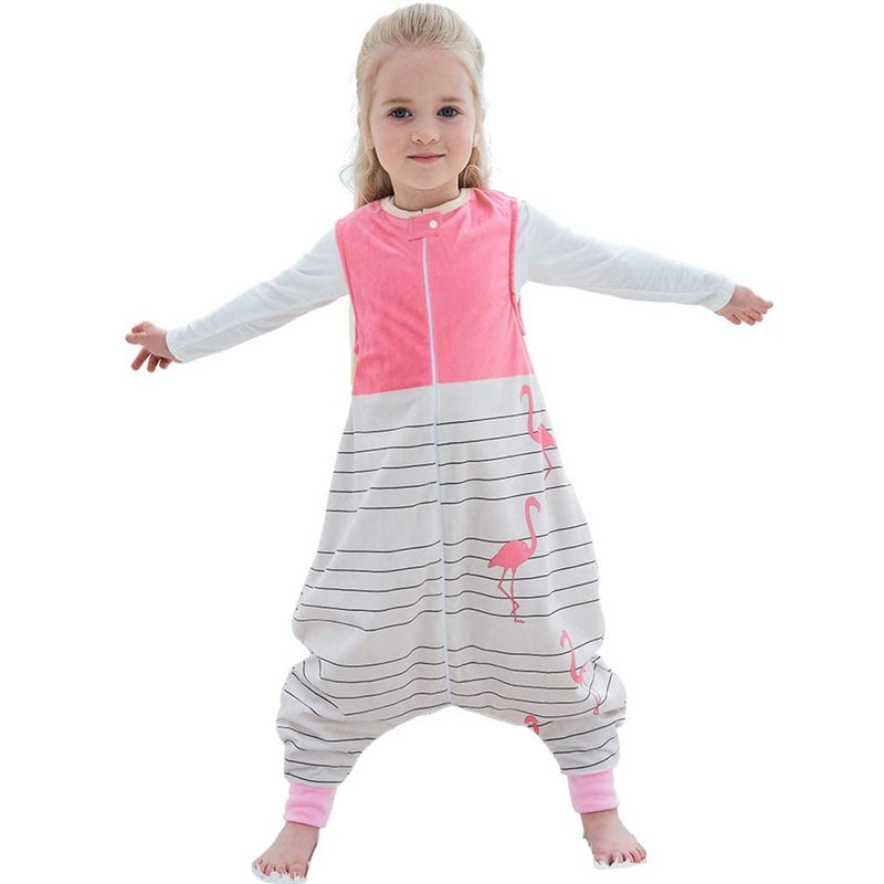 MICHLEY Toddler Sleeping Sack with Feet Newborn Infant Sleeveless Sleeping Bag 2-way Zipper Baby Wearable Blanket for Walkers,Pink Bird,1-3T - Image 1
